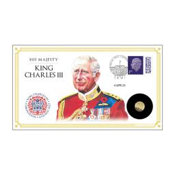2023 King Charles III Coronation Gold Proof Quarter Sovereign Coin Cover