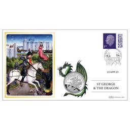 2023 St George and the Dragon Silver Proof £5 Coin Cover
