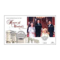 2024 House of Windsor Silver Proof £5 Coin Cover