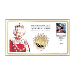 2026 Centenary of Queen Elizabeth II 24-Carat Gold-Plated £5 Coin Cover (SD)