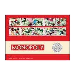 90th Anniversary of Monopoly BU 50p Coin Cover