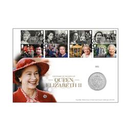 2026 Royal Mail Centenary of QEII BU £5 Coin Cover