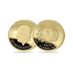 The NEW Centenary of Queen Elizabeth II Gold Proof Quarter Sovereign (JB)