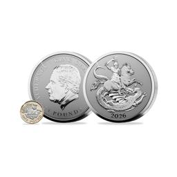 The NEW 2026 St George & the Dragon Enhanced Reverse Proof Fine Silver 5oz Coin